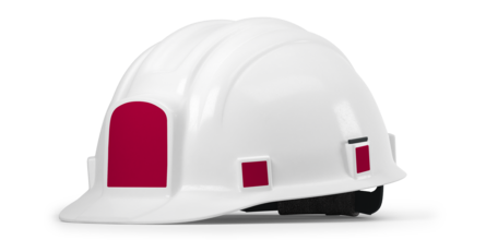  Biały kask symbolizujący ochronę różnych grup zawodowych