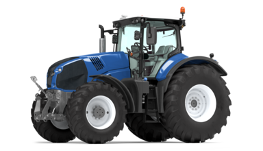 Ciągnik rolniczy, czyli tak zwany traktor w kolorze niebieskim