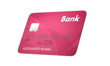  Karta debetowa lub kredytowa symbolizująca ubezpieczenie Bancassurance i Affinity