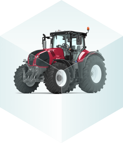 Czerwony traktor symbolizujący ubezpieczenia rolne przeznaczone dla Agrobiznesu