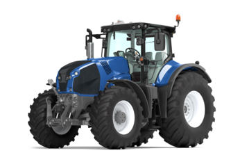 Niebieski ciągnik rolniczy symbolem zgłoszeń rolnych