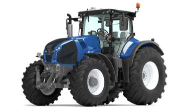Niebieski ciągnik rolniczy symbolem spraw rolnych