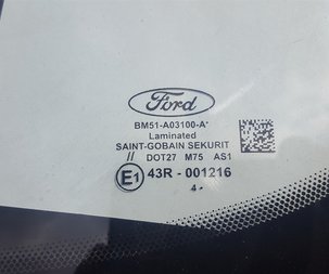 Oznaczenia szyby samochodowej w aucie marki Ford Oznaczenia szyby pojazdu