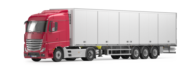 Samochód ciężarowy z naczepą objęty ubezpieczeniem transportowym przeznaczonym dla przewoźników, spedytorów i firm potrzebujących ochrony ładunku w transporcie