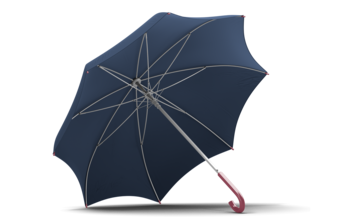 Granatowy parasol, który ma symbolizować ubezpieczenie grupowe dla pracowników w razie wypadku