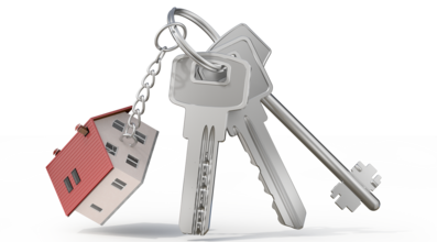 Klucze do mieszkania lub domu symbolizujące ubezpieczenie na życie do kredytu hipotecznego