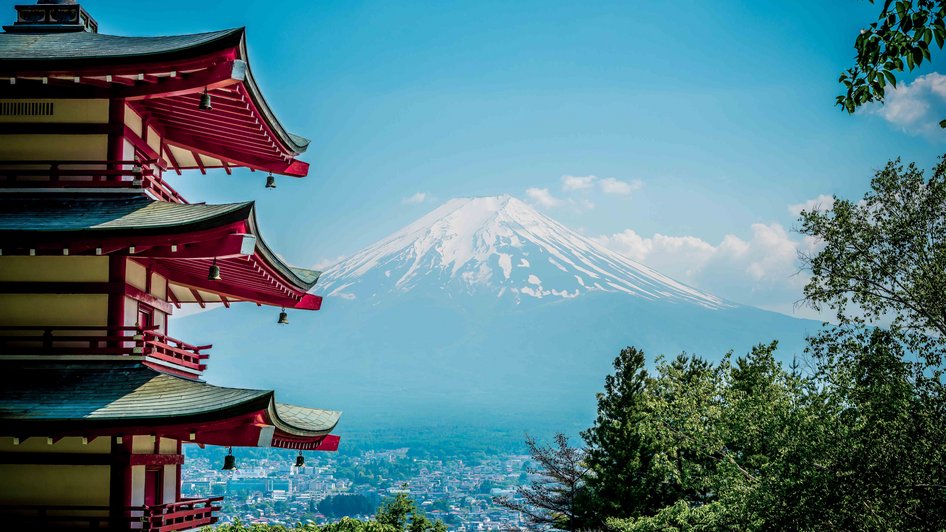Widok na górę Fuji w Japonii