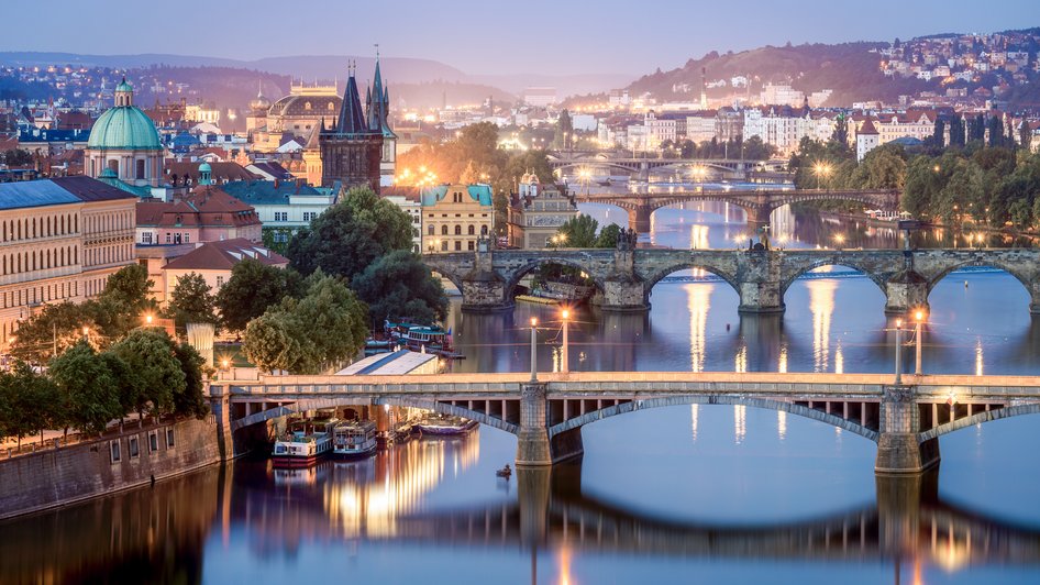 Widok z góry na stolicę Czech
