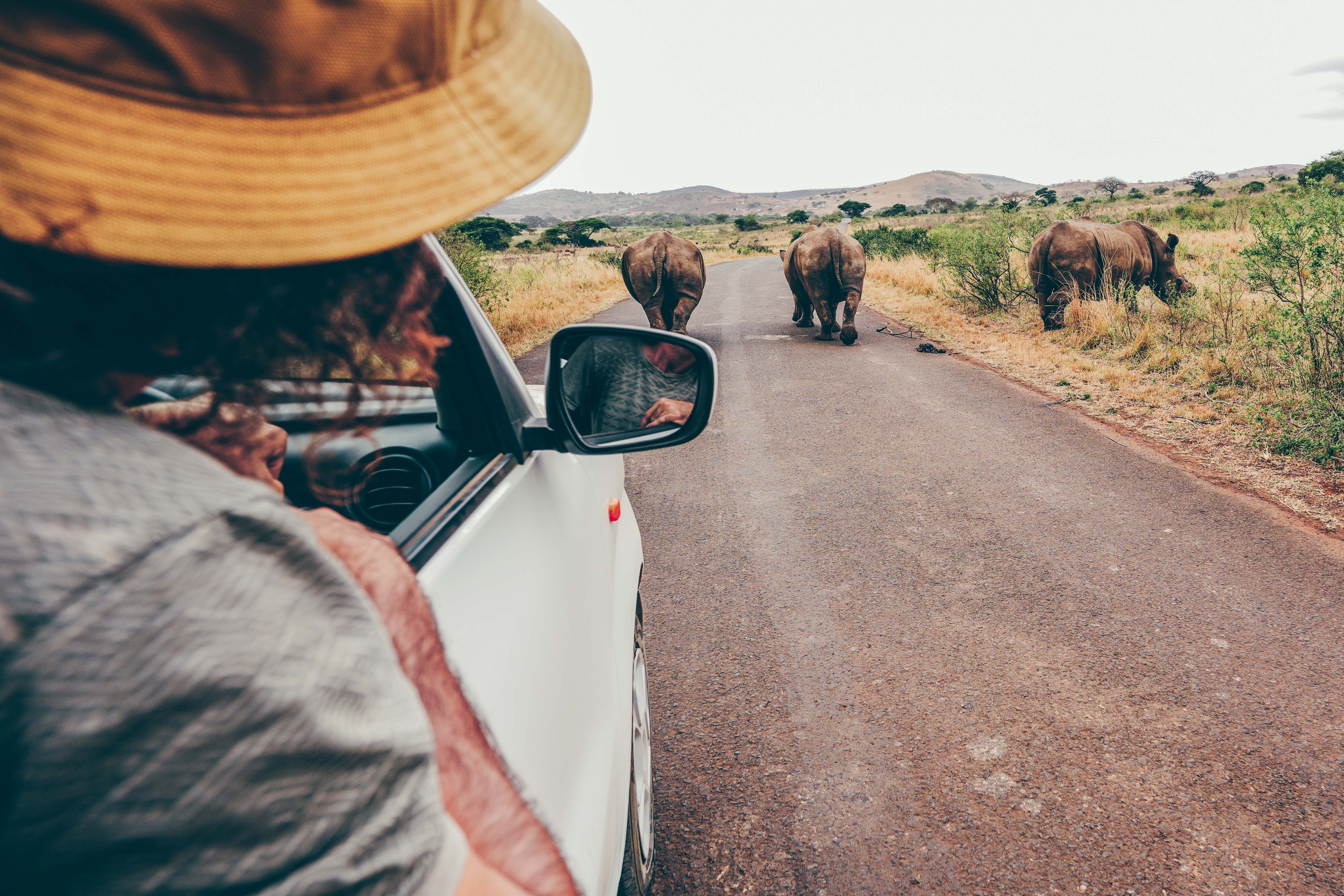 Mężczyzna na safari w RPA